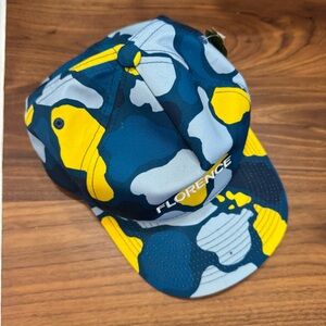 NWT Florence Marine X Blue & Yellow Camo Logo Twill Baseball Cap Hat